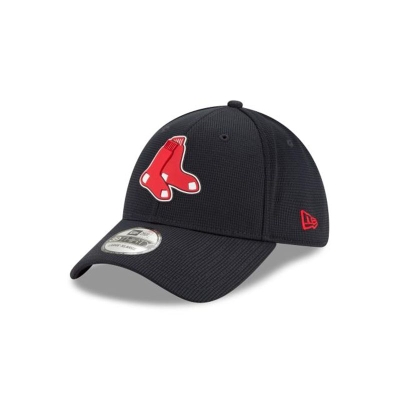 Blue Boston Red Sox Hat - New Era MLB Clubhouse Collection 39THIRTY Stretch Fit Caps USA2483690